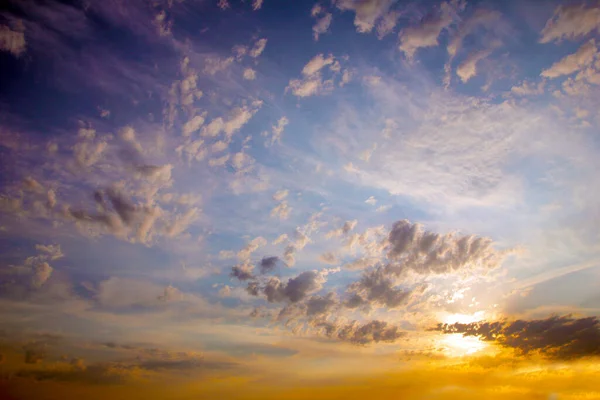 Beautiful Evening Cloudy Sky Part Heavenly Paradise Landscape — Stock Photo, Image