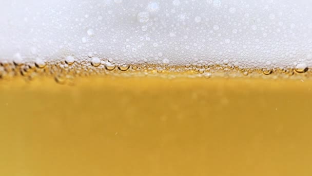 Belle Coulée Bulles Oxygène Dans Verre Bière Légère — Video