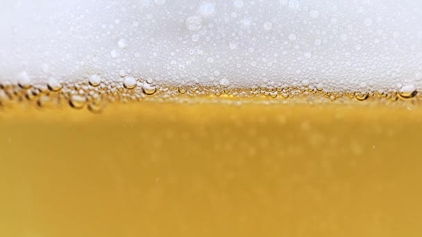 Lovely Rushing Stream Oxygen Bubbles Glass Light Beer — 图库视频影像