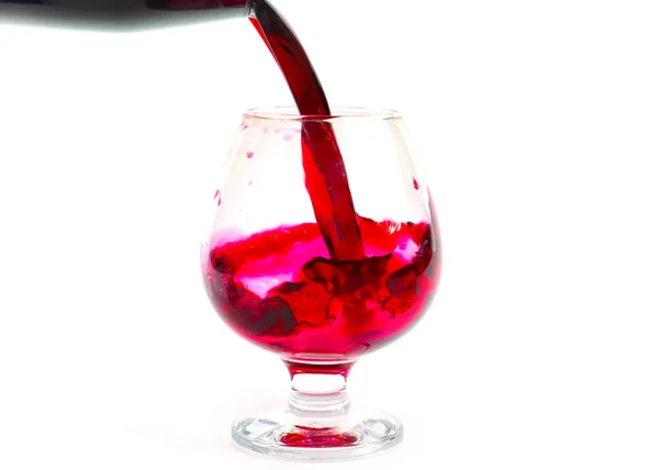 Exquisite Muster Beim Einschenken Von Rotwein Ein Glas — Stockfoto