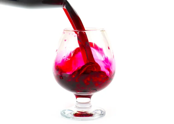 Εξαίσια Πρότυπα Κατά Χύτευση Κόκκινο Κρασί Ένα Ποτήρι — Φωτογραφία Αρχείου