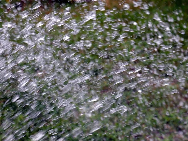 Gotas Rápidas Arroyo Agua Limpia Regar Hierba Del Césped —  Fotos de Stock