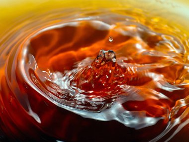 Bir sıvı damlası suyun yüzeyine düştüğünde oluşan desenler