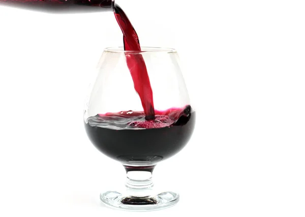 Motifs Bizarres Lors Versement Vin Rouge Dans Verre — Photo