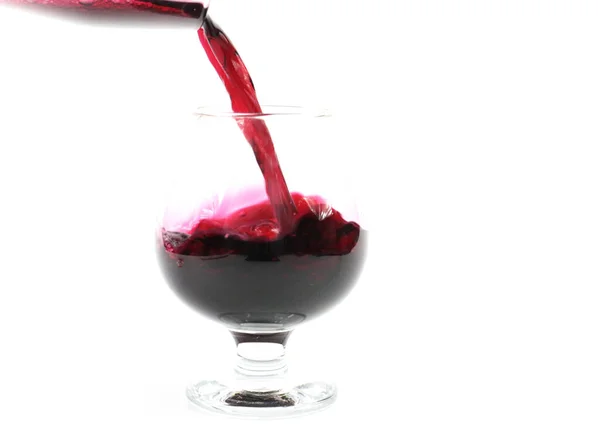 Bizarre Patterns Pouring Red Wine Glass — Stock Photo, Image