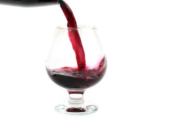 Παράξενα Μοτίβα Όταν Ρίχνει Κόκκινο Κρασί Ένα Ποτήρι — Φωτογραφία Αρχείου
