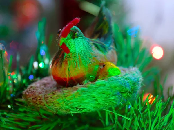 Easter Hen Nest Festive Colorful Lighting — Stock Photo, Image