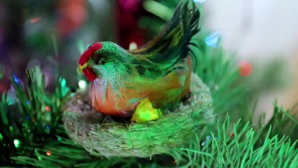 Osterhenne Nest Als Dekoration Für Ein Festliches Abendessen — Stockvideo