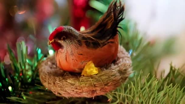 Osterhenne Nest Als Dekoration Für Ein Festliches Abendessen — Stockvideo