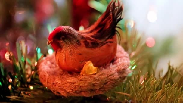 祭りのディナーの装飾品として巣の中のイースター — ストック動画
