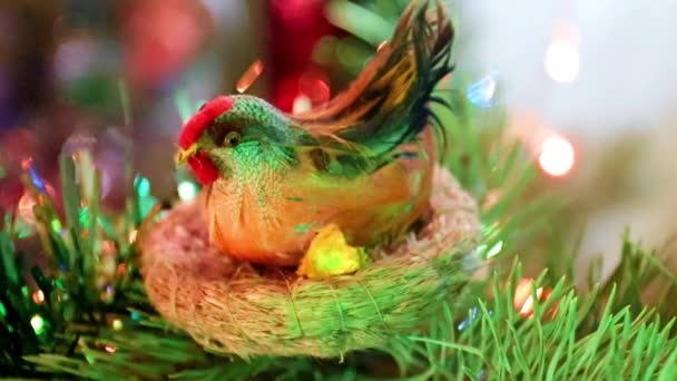Osterhenne Nest Als Dekoration Für Ein Festliches Abendessen — Stockvideo