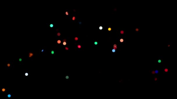 Taches Lumière Floues Lors Travail Une Guirlande Festive Avec Une — Video