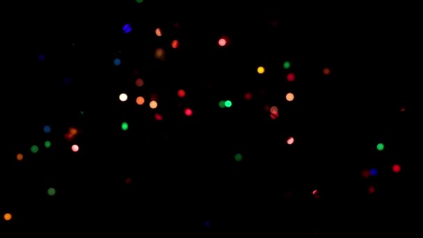 Blurry Spots Light Working Festive Garland Light Bulb — Stock Video