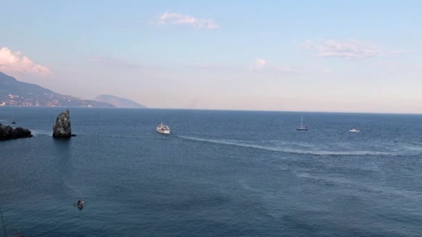 Belas Águas Mar Negro Perto Cidade Yalta República Crimeia — Vídeo de Stock
