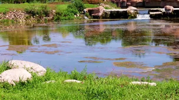 Bela Cachoeira Área Parque Área Residencial Lara Cidade Antalya Turquia — Vídeo de Stock