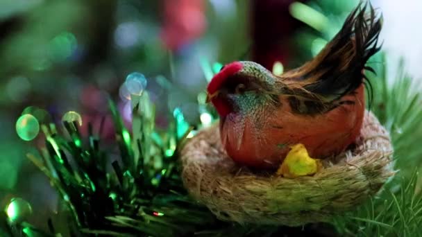 Wielkanocna Kura Gnieździe Jako Dekoracyjna Dekoracja Uroczystą Kolację — Wideo stockowe