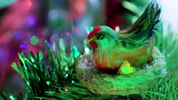 Galinha Páscoa Ninho Como Uma Decoração Decorativa Para Jantar Festivo — Vídeo de Stock