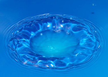 Düşerken bir damla saf saydam su sıvıda desenler oluşturur.