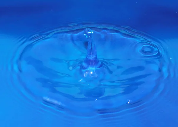 Une Goutte Eau Pure Transparente Lors Chute Crée Des Motifs — Photo