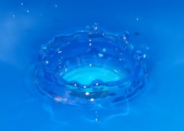 Düşerken bir damla saf saydam su sıvıda desenler oluşturur.