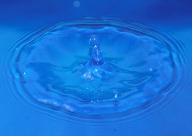 Düşerken bir damla saf saydam su sıvıda desenler oluşturur.