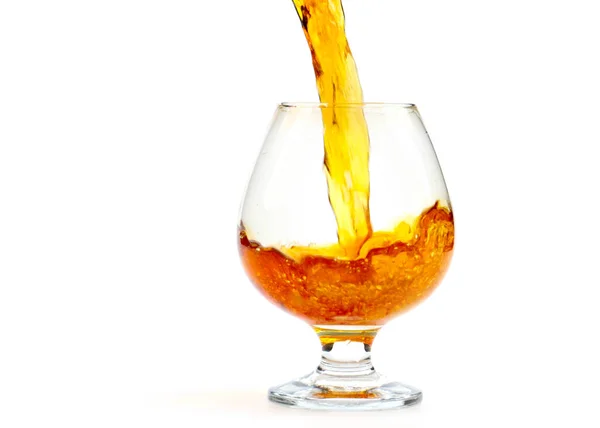 Rizos Increíblemente Hermosos Una Bebida Alcohólica Fuerte Cuando Vierte Vaso — Foto de Stock
