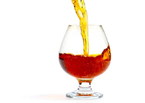 Rizos Increíblemente Hermosos Una Bebida Alcohólica Fuerte Cuando Vierte Vaso — Foto de Stock