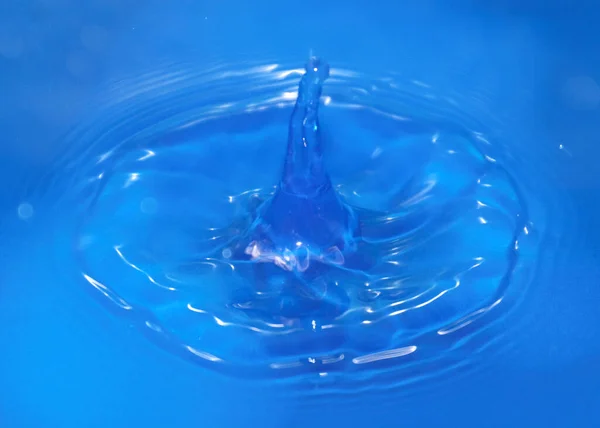 Amazing Pattern Surface Liquid Hitting Water Drop — Stock Photo, Image