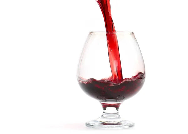 Rotwein Schlägt Wellen Wenn Ein Glas Gegossen Wird — Stockfoto