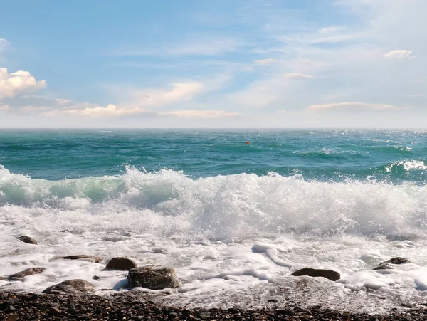 Hermosa Playa Mar Bajo Cielo Soleado Como Lugar Para Recreación — Foto de Stock