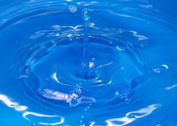 Egy Csepp Tiszta Átlátszó Víz Esik Egy Folyadék Felszínén — Stock Fotó