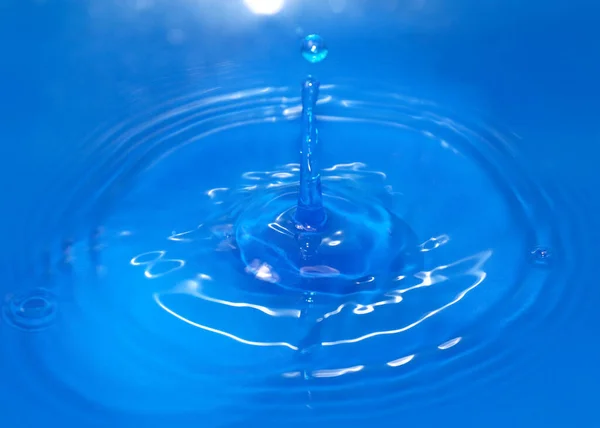 Drop Pure Transparent Water Falls Surface Liquid — Stock Photo, Image