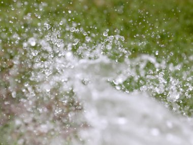 Çimleri sularken güzel, berrak su