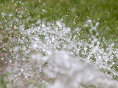 Çimleri sularken güzel, berrak su