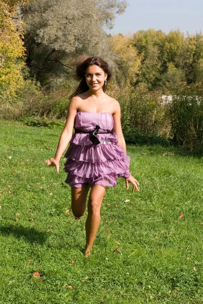 Joyful girl having fun outdoor — Stock Photo, Image