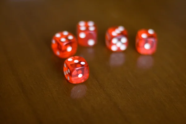 Dice lying on table — Stock Photo, Image