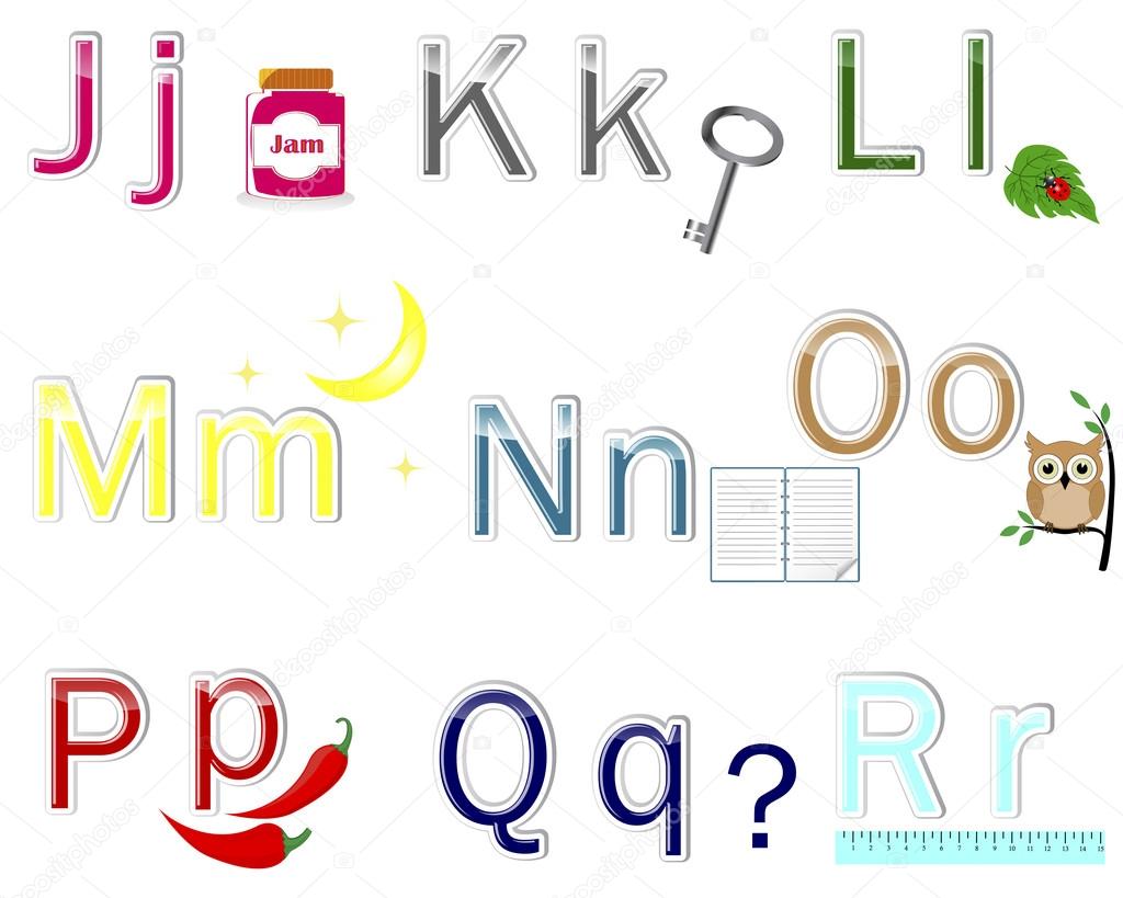 English Alphabet stickers. — Stock Vector © lucky777 12458077