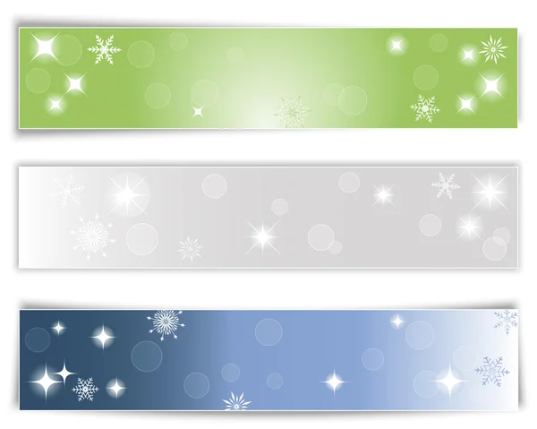 Drie Kerstmis banners. — Stockvector