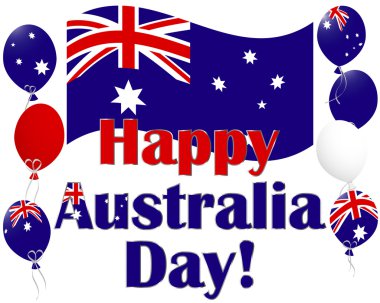 Avustralya günü geçmiş Avustralya bayrağı balonlar ile.