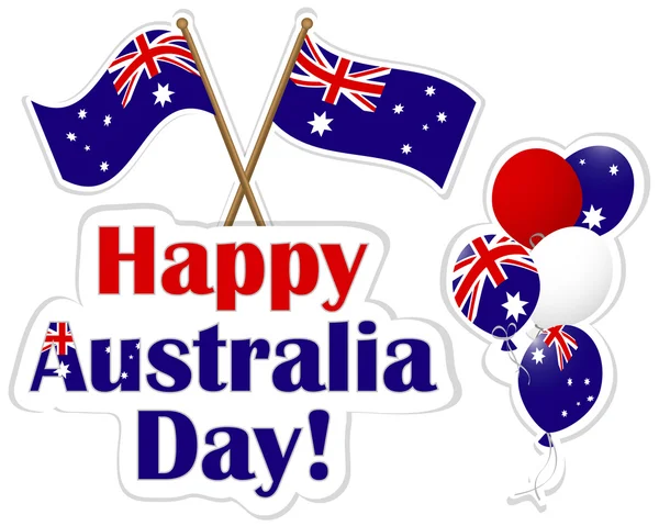 Pegatinas Día de Australia . — Archivo Imágenes Vectoriales