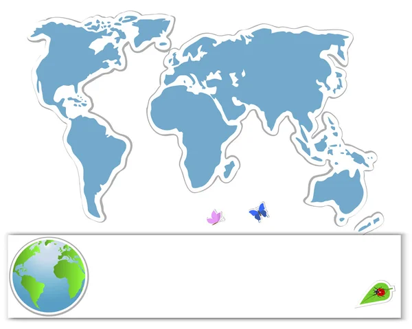 Día de la Tierra. Mapa de la etiqueta . — Vector de stock