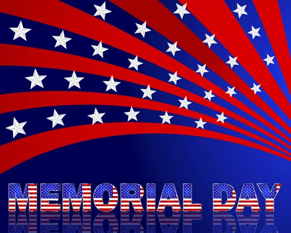 Il Memorial Day. Bellissimo testo con il modello del fl americano — Vettoriale Stock