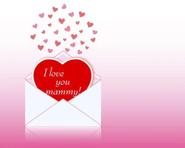 Día de la Madre. Tarjeta de felicitación en forma de corazón . — Vector de stock