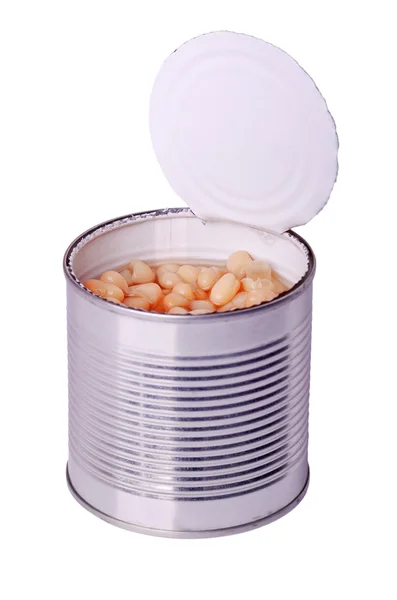 Can with white beans — Stock Photo, Image