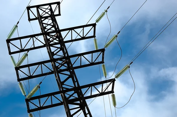 High voltage electric pole — Stock Photo, Image