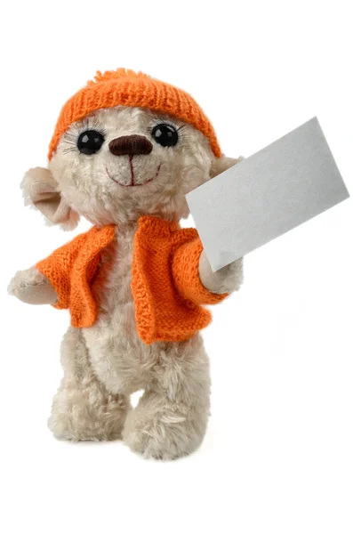Soft toy with a blank — Stock Photo, Image