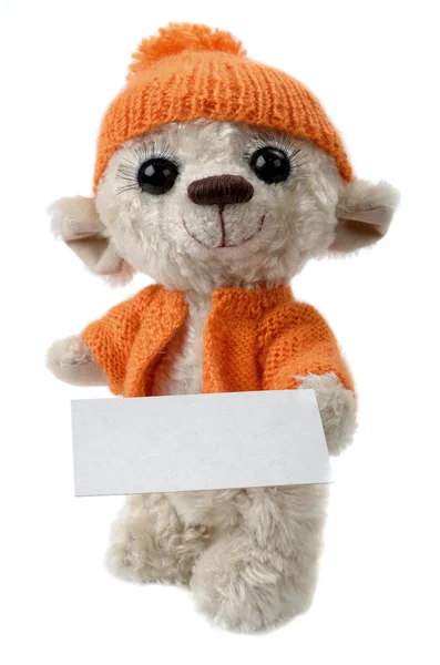 Soft toy with a blank — Stock Photo, Image