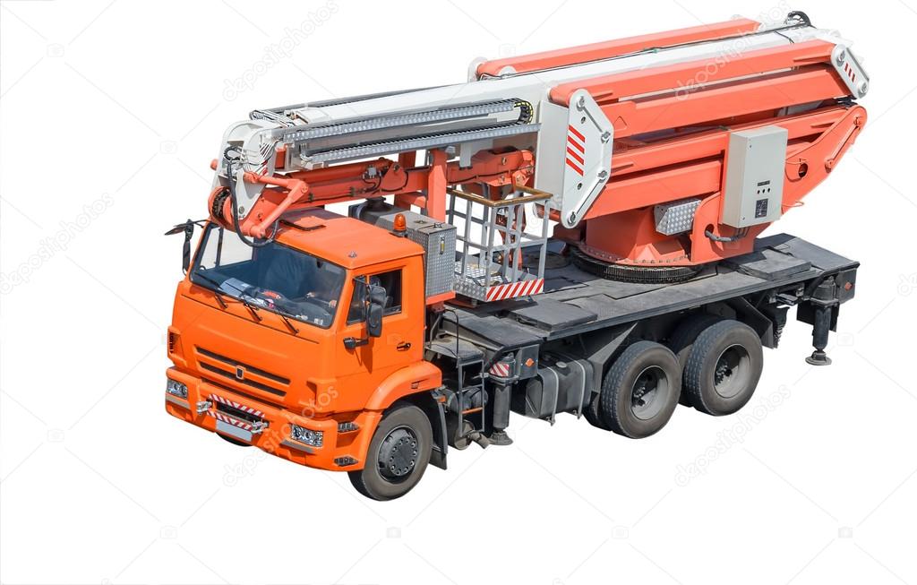 Autotower isolated on white background (all logos, inscriptions and markings removed)