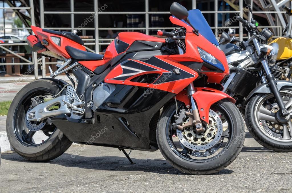Group of motorcycle parking (all logos, inscriptions and markings removed)
