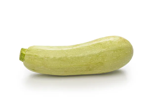 Zucchini Vit Bakgrund Med Mjuk Skugga — Stockfoto